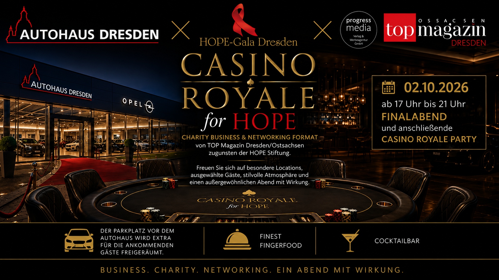Casino Royale for HOPE – exklusives Charity Business & Networking Format von TOP Magazin Dresden/Ostsachsen